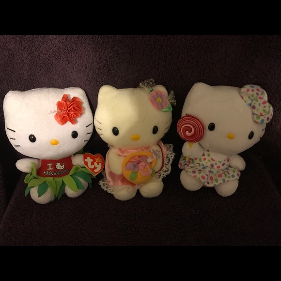 Sanrio Hello Kitty 3Pc Assorted Plushes - Picture 1 of 4